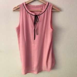 3/$21 Cute pink tank with bow tie detail